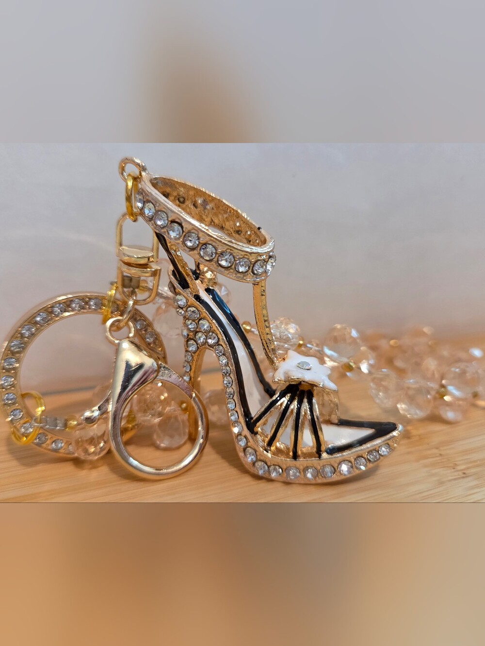 Sparkly Crystal Encrusted High Heel Keychain - With Beautiful Wristlet! - Picture 7 of 16